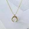 Anorak 18 K Gold Plated Sterling Silver Crescent Moon Necklace
