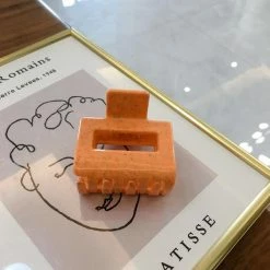 Anorak Pastel Orange Speckled Claw Clip