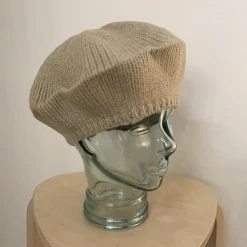 Anorak Knitted Cotton And Wool Blend Beret Hat Latte Brown