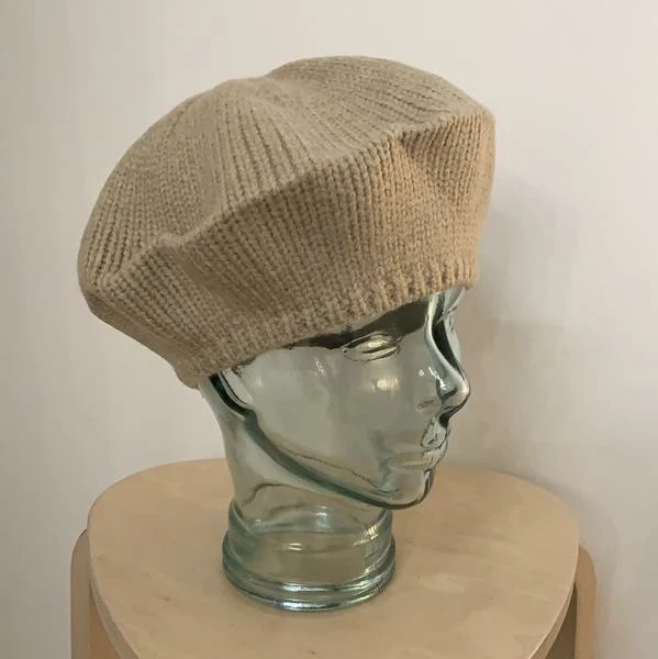 Anorak Knitted Cotton And Wool Blend Beret Hat Latte Brown 1 Anorak Knitted Cotton And Wool Blend Beret Hat Latte Brown