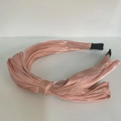 Anorak Rose Pink Satin Bow Hair Headband