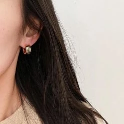 Anorak 18 K Gold Plated Hoop Earrings