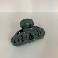 Anorak Shiny Twisted Claw Clip Hair Khaki