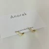 Anorak Gold Plated Sterling Silver Square Hoops Diamanté