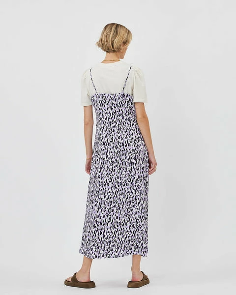 Anorak Minimum Kaiana Maxi Strappy Dress Lilac White Black Abstract Print 2 Anorak Minimum Kaiana Maxi Strappy Dress Lilac White Black Abstract Print