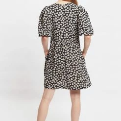 Anorak Louche Nacera Daisy Dancer Print Statement Sleeve Mini Dress