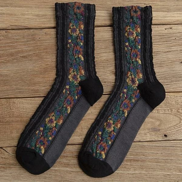 Anorak Floral Embroidery Style Socks 3 Anorak Floral Embroidery Style Socks