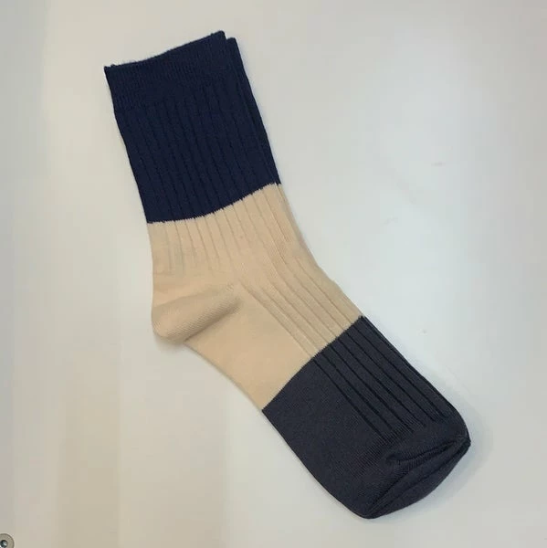 Anorak Cashmere Blend Socks Two Tone Grey Navy 1 Anorak Cashmere Blend Socks Two Tone Grey Navy