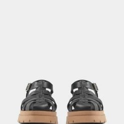 Anorak Sofie Schnoor Cage Sandals Black Leather Rubber Sole