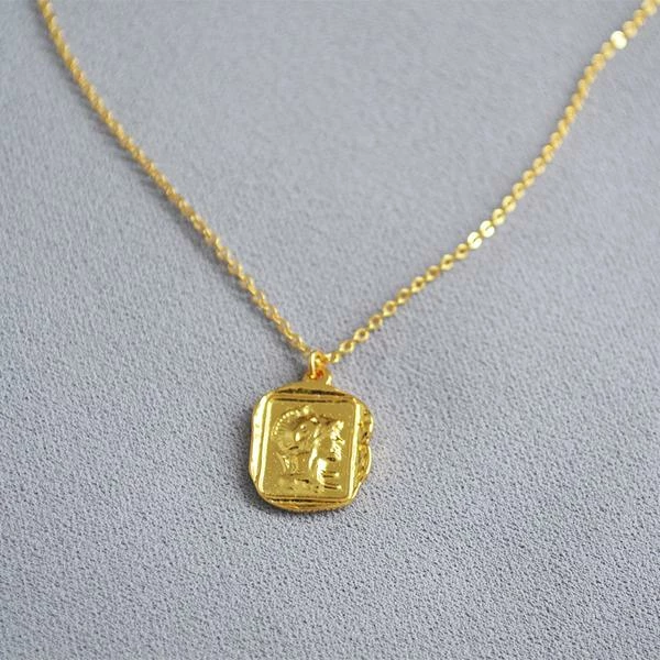 Anorak 18 K Gold Plated Pendant Chain Necklace 1 Anorak 18 K Gold Plated Pendant Chain Necklace