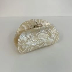 Anorak Acrylic Cream Mix Rounded Claw Clip