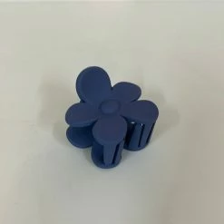 Anorak Small Matt Flower Claw Clip Dark Blue
