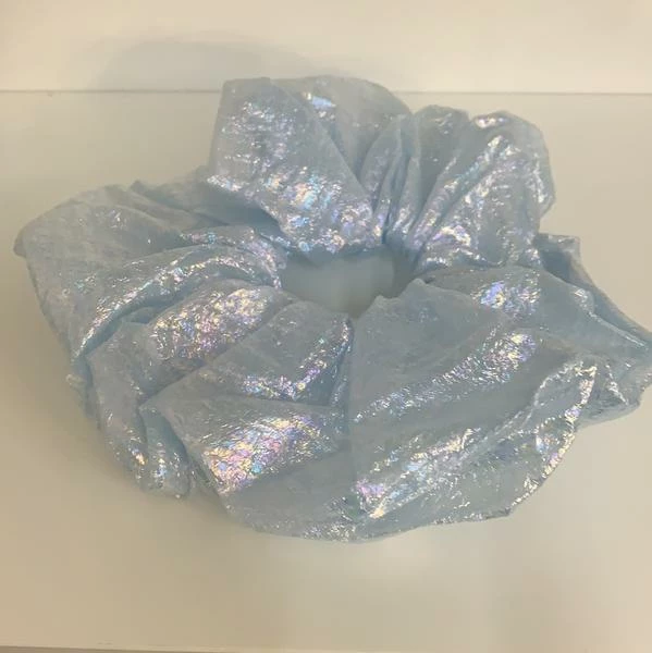 Anorak Large Iridescent Light Blue Scrunchie 1 Anorak Large Iridescent Light Blue Scrunchie