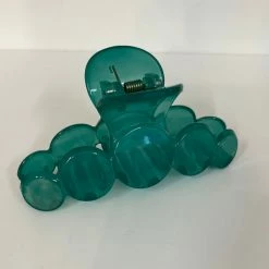Anorak Teal Circles Claw Clip