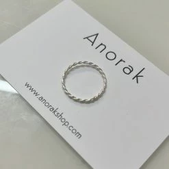 Anorak Sterling Silver Twisted Band Ring