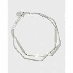 Anorak Sterling Silver Double Chain Geometric Bracelet