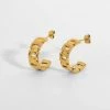 Anorak Gold Plated C Shape Earrings