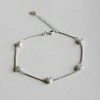 Anorak Sterling Sliver Delicate Chain Bracelet With Hearts