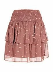 Anorak Moves Elise Tiered Skirt Faded Rose Gold Chiffon