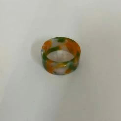 Anorak Acrylic Resin Ring Orange Green