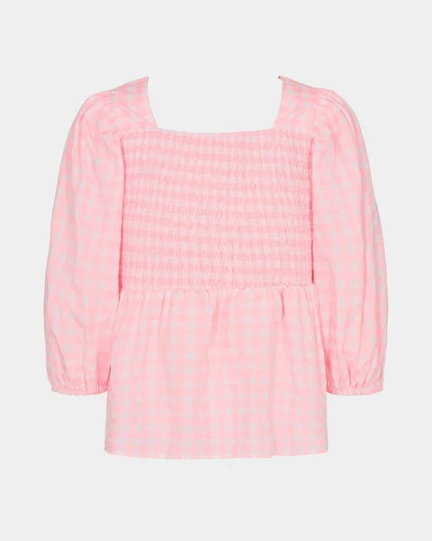 Anorak Sofie Schnoor Gingham Check Neon Pink Blouse 2 Anorak Sofie Schnoor Gingham Check Neon Pink Blouse