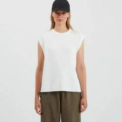 Anorak Minimum Mikila Rib Knit Tank Top Cotton Tiger's Eye Brown