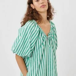 Anorak Minimum Zerina Loose Oversize Dress Maxi Green White Stripe 5 Anorak Minimum Zerina Loose Oversize Dress Maxi Green White Stripe
