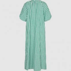 Anorak Minimum Zerina Loose Oversize Dress Maxi Green White Stripe