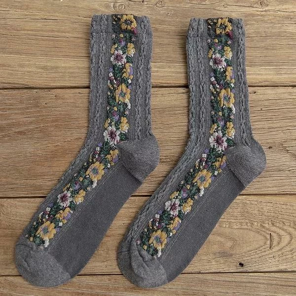 Anorak Floral Embroidery Style Socks 1 Anorak Floral Embroidery Style Socks