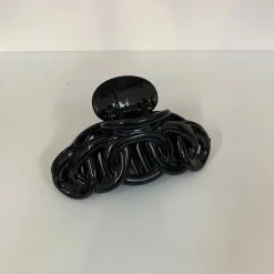 Anorak Shiny Twisted Claw Clip Hair Black