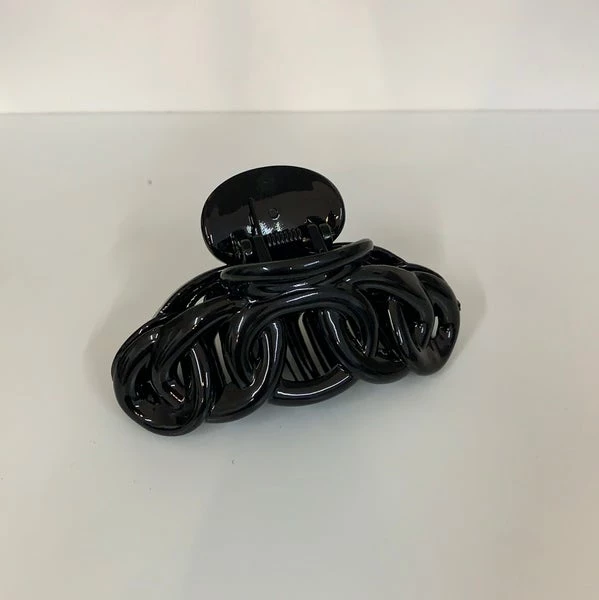 Anorak Shiny Twisted Claw Clip Hair Black 1 Anorak Shiny Twisted Claw Clip Hair Black