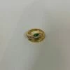 Anorak Gold Plated Snake Ring Green Eyes