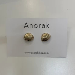 Anorak Gold Plated Shell Stud Earrings