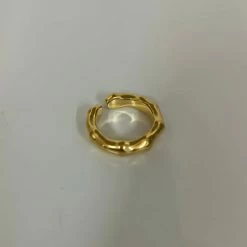 Anorak Gold Plated Brass Bamboo Ring
