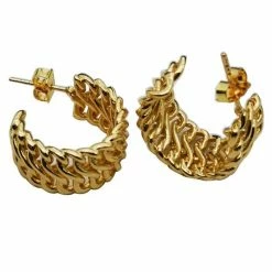 Anorak 18 K Gold Plated Twisted Braid Earrings