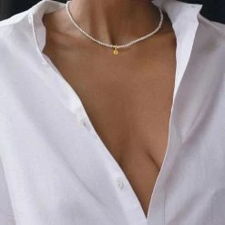 Anorak Freshwater Pearl Necklace With 18 K Gold Plated Sterling Silver