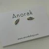 Anorak Sterling Silver Enamel Feather Studs Earrings