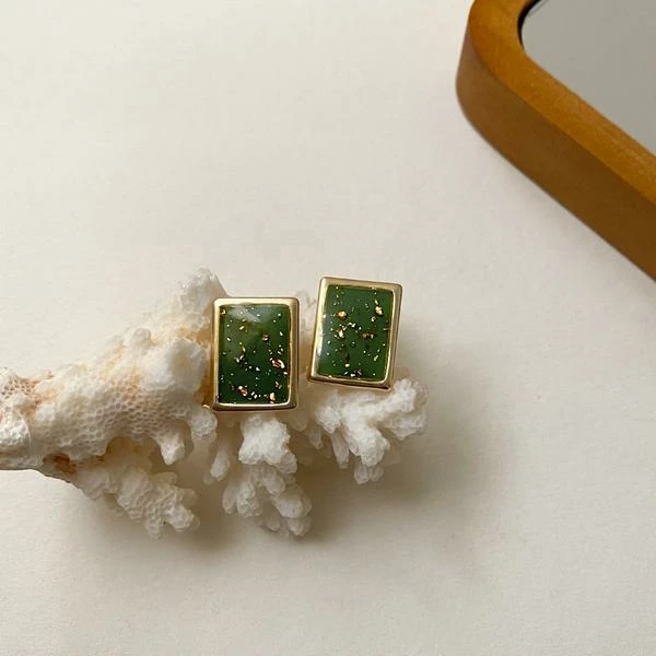 Anorak Rectangle Gold And Enamel Earrings 1 Anorak Rectangle Gold And Enamel Earrings