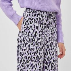 Anorak Minimum Cikka Loose Fit Print Fabric Trousers Lilac Black White Abstract Print