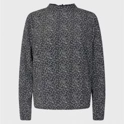 Anorak Minimum Zeta Long Sleeved Black And White Blouse