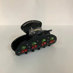 Anorak Black Claw Clip Cherry Jewels Sparkle