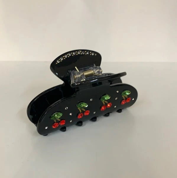 Anorak Black Claw Clip Cherry Jewels Sparkle 1 Anorak Black Claw Clip Cherry Jewels Sparkle