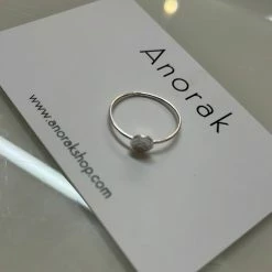 Anorak Sterling Silver Hammered Disc Ring