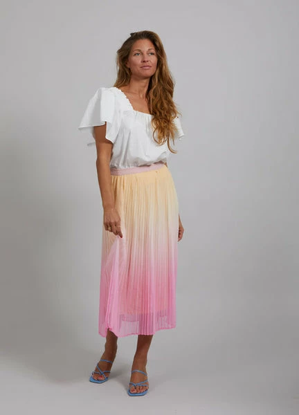 Anorak Coster Copenhagen Dip Dyed Pleated Maxi Skirt Pink Orange 1 Anorak Coster Copenhagen Dip Dyed Pleated Maxi Skirt Pink Orange