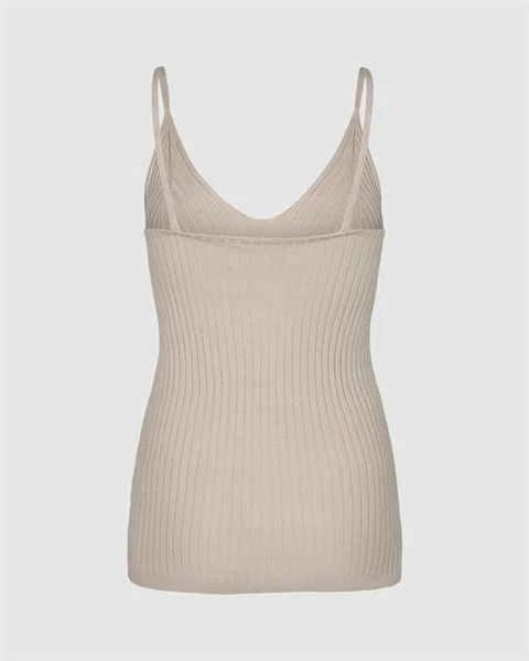 Anorak Minimum Tappi Rib Knit Top Strappy Tank Beige 2 Anorak Minimum Tappi Rib Knit Top Strappy Tank Beige