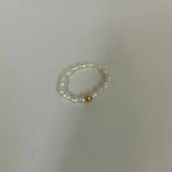 Anorak Natural Pearl And Gold Plated Ring