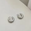 Anorak Sterling Silver Minimal Huffy Hoop Earrings 20 Mm