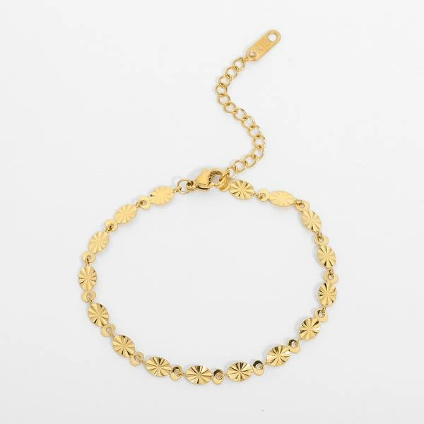 Anorak 18 K Gold Plated Delicate Petal Chain Bracelet 1 Anorak 18 K Gold Plated Delicate Petal Chain Bracelet