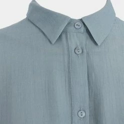 Anorak Sofie Schnoor Linen Look Shirt Dress Dusty Blue