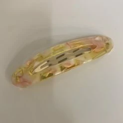 Anorak Pink Yellow Flat Hair Clip